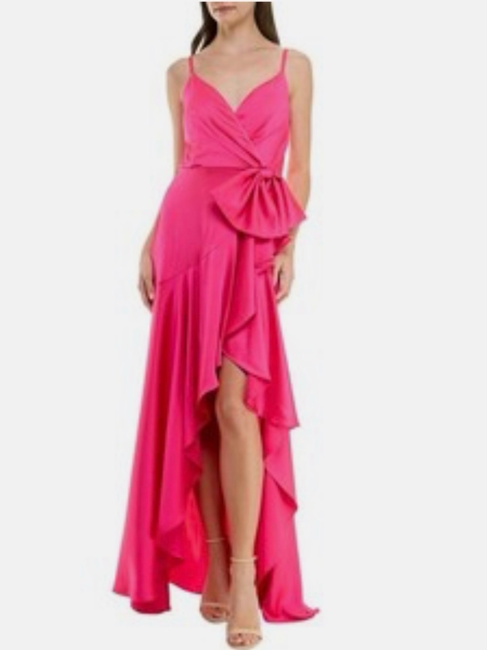 Taylor cascading ruffle high low dress